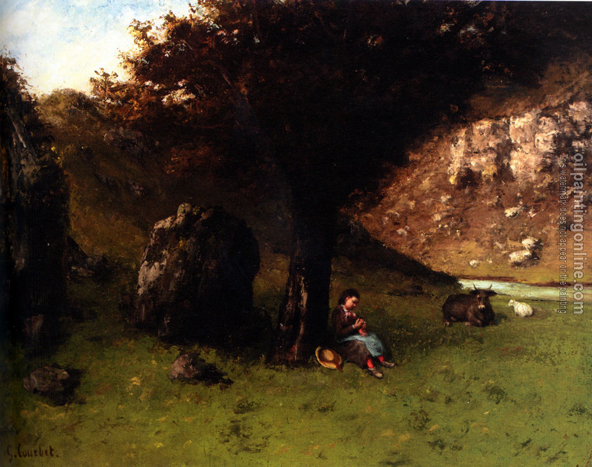 Courbet, Gustave - La Petite Bergere(The Young Shepherdess)